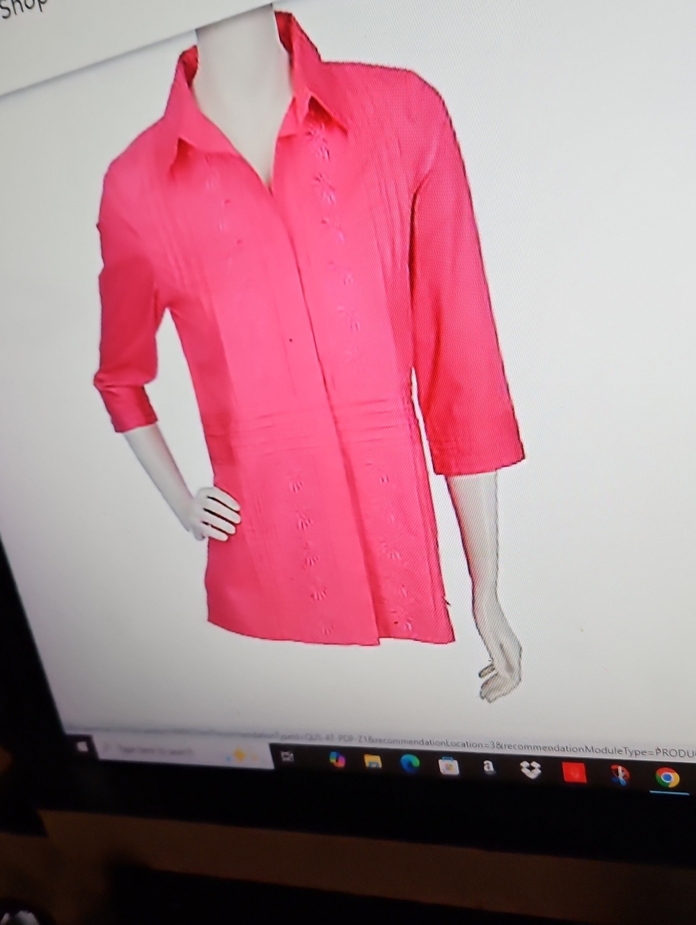 Susan Graver 3/4 Sleeve Shirt 1X